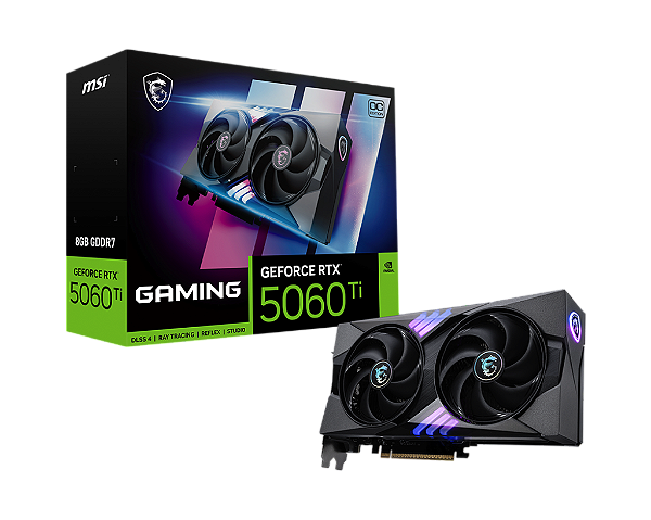Placa de Video MSI GeForce RTX 5060 TI Gaming OC 8GB GDDR7 128 bits - 912-V536-026