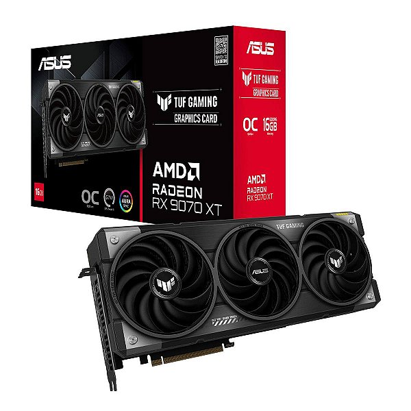 Placa de Video ASUS TUF Gaming Radeon RX 9070 XT OC Edition 16GB GDDR6 256-Bit RDNA 4 - TUF-RX9070XT-O16G-GAMING