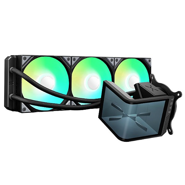 WaterCooler Tryx Panorama SE 360 ARGB AMOLED Tela Curva Efeito Anamórfico 3D Black - L-P360L-AM3M-G0K