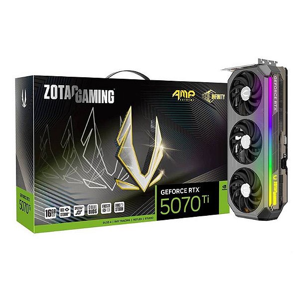 Placa de Video Zotac GeForce RTX 5070 TI AMP Extreme INFINITY 16GB GDDR7 256 bit - ZT-B50710B-10P