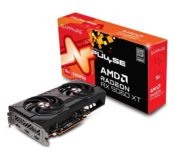 Placa de Video Sapphire Pulse Radeon RX 9060 XT Gaming 16GB GDDR6 128-bit - 11350-03-20G