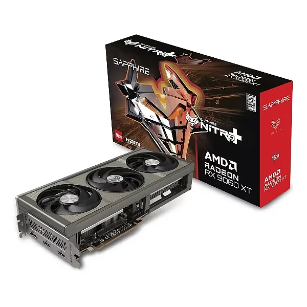 Placa de Video Sapphire NITRO+ Radeon RX 9060 XT 16GB GDDR6 128-bit - 11350-01-20G