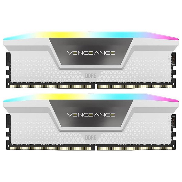 Memória Corsair Vengeance DDR5 64GB (2x32GB) DDR5 6400MHz C32 RGB White - CMH64GX5M2B6400C32W