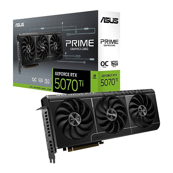 Placa de Video Asus GeForce RTX 5070 TI Prime OC Edition 16GB GDDR7 192 Bit - PRIME-RTX5070TI-O16G
