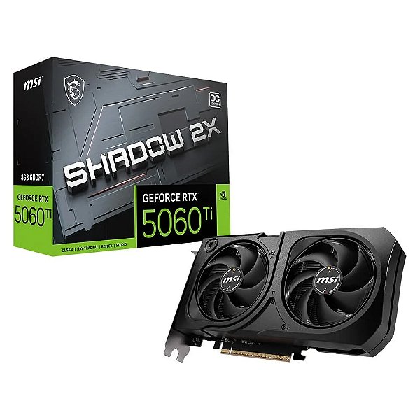 Placa de Video MSI Geforce RTX 5060 TI Shadow OC Plus 2X 8GB - 128 BITS - HDMI/3X DP - 912-V536-023