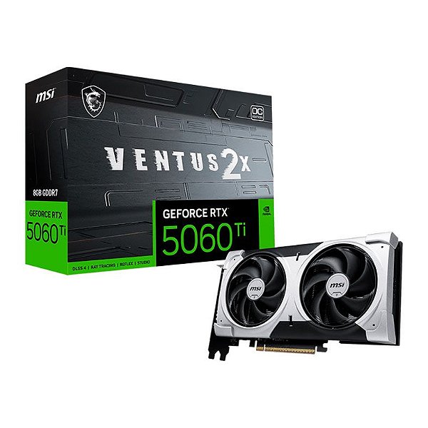 Placa de Video MSI Geforce RTX 5060 TI Ventus 2x OC Plus 8GB 128 BITS - 912-V536-023