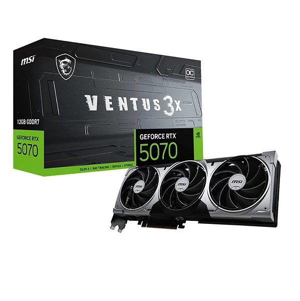 Placa de Video MSI GeForce RTX 5070 12G VENTUS 3X OC 12GB GDDR7 192 bit - 912-V532-009X3