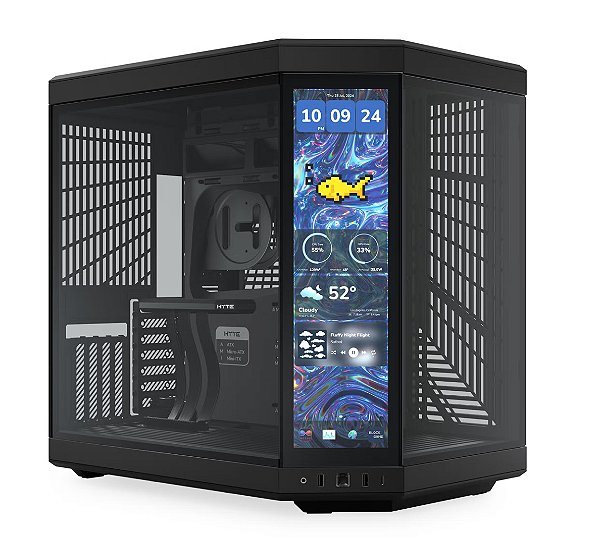 Gabinete Gamer HYTE Y70 Touch Infinite Pitch Tela Touch 14.9 C/ Cabo Riser Usb Type-C Black - CS-HYTE-Y70TTI-BB