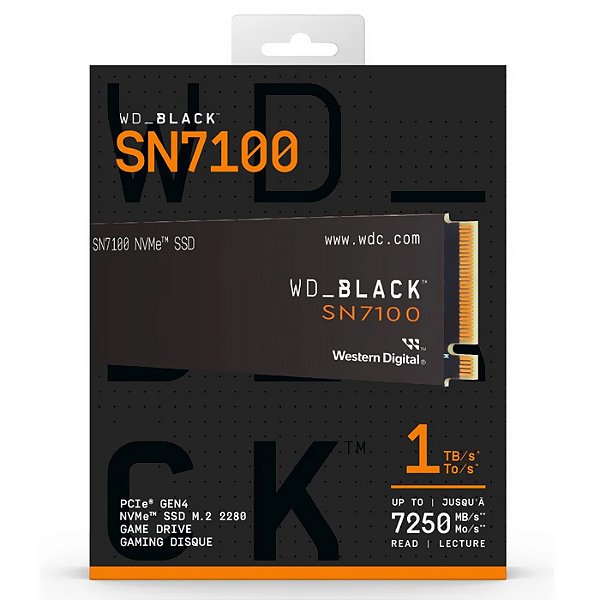 SSD 1TB WD Black SN7100 M.2 2280 PCIE 4.0 7250MBs/6900MBs