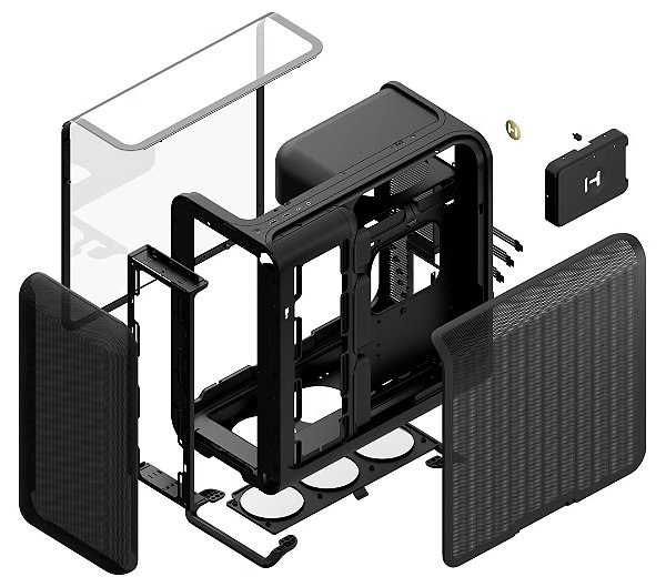 Gabinete Gamer HYTE X50 Pitch Black (Preto) Atx Mid Tower Window