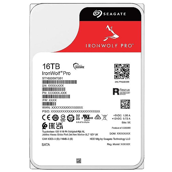 HD Seagate 16TB IronWolf Pro 3.5" SATA 3 7200RPM - ST16000NT001