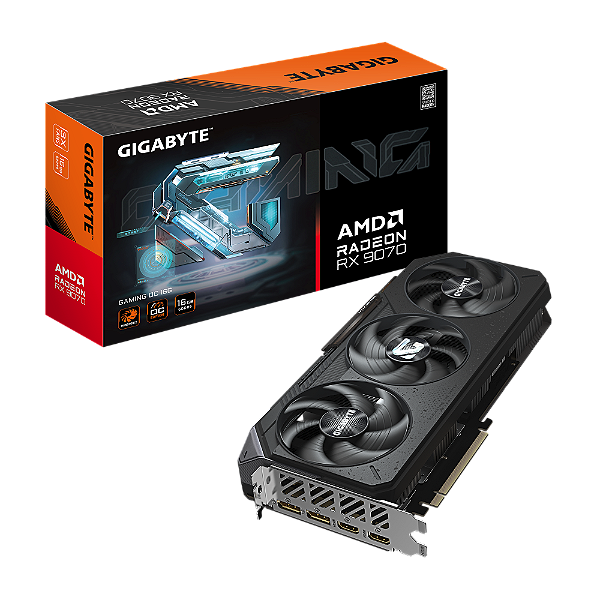 Placa de Video Gigabyte Radeon RX 9070 Gaming OC 16GB GDDR6 256-bit - GV-R9070GAMING-OC-16GD