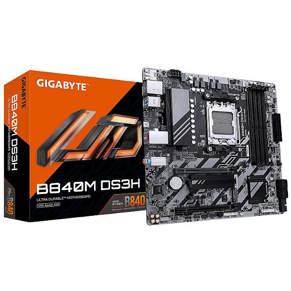Placa Mãe Gigabyte B840M DS3H AM5 mATX DDR5