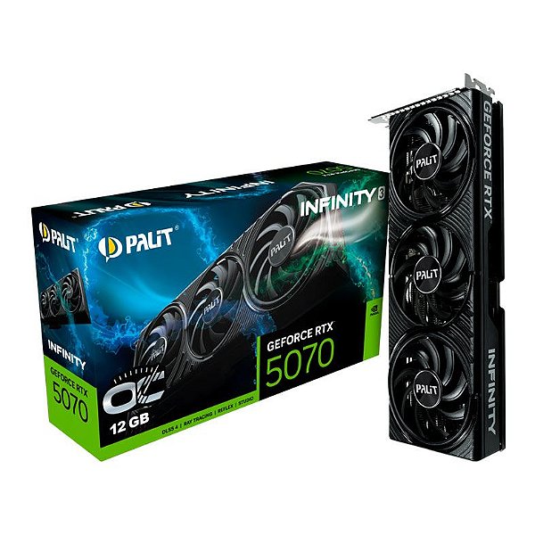 Placa de Vídeo Palit GeForce RTX 5070 Infinity 3 OC 12GB GDDR7 192 Bit - NE75070S19K9-GB2050S