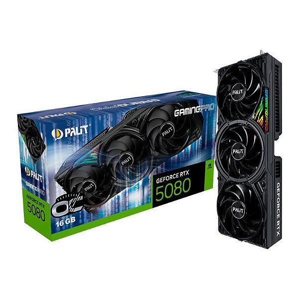 Placa de Video Palit GeForce RTX 5080 GamingPro OC 16GB GDDR7 256 bit - NE75080019T2-GB2031A