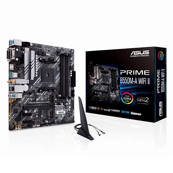 Placa Mãe ASUS Prime B550M-A WiFi AM4 mATX DDR4