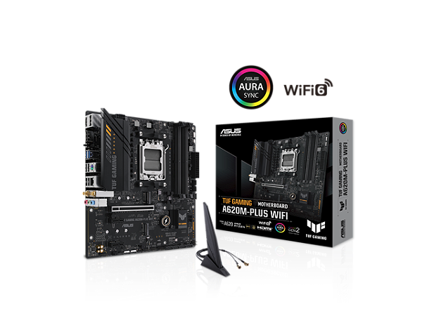 Placa Mãe ASUS TUF Gaming A620M-Plus WiFi AM5 mATX DDR5