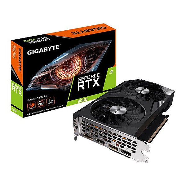 Placa de Vídeo Gigabyte GeForce RTX 3060 Gaming OC 8GB GDDR6 128 bit - GV-N3060GAMING-OC-8GD