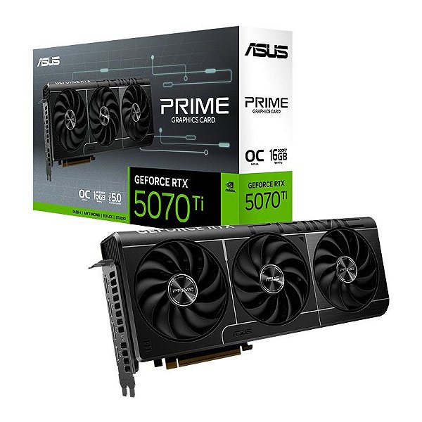 Placa de Video ASUS GeForce RTX 5070 Ti Prime OC 16GB GDDR7 256 bit - PRIME-RTX5070TI-O16G