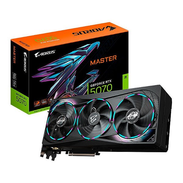Placa de Video Gigabyte GeForce RTX 5070 Aorus Master 12GB GDDR7 192 bit - GV-N5070AORUS-M-12GD