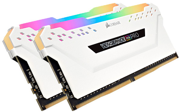 Memória RAM Corsair Vengeance Pro RGB 32GB (2x16GB) DDR4 2666MHz C16 Branca - CMW32GX4M2A2666C16W