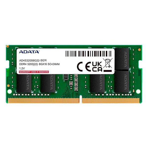 Memória RAM Adata 8GB DDR4 3200MHz para Notebook - AD4S32008G22-SGN