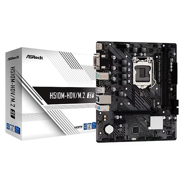 Placa Mãe Asrock H510M-HDV/M.2 SE DDR4 Socket LGA 1200 Chipset Intel H510 Micro