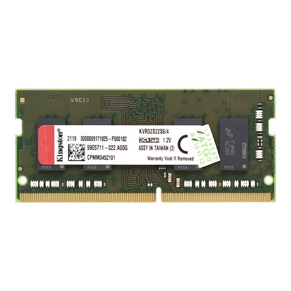 Memória RAM Kingston 4GB DDR4 3200MHz para Notebook - KVR32S22S6 - 4