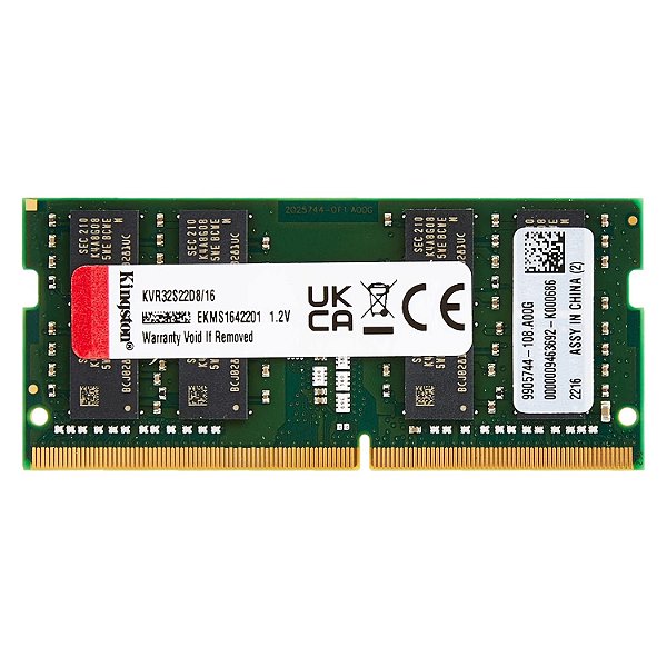 Memória RAM Kingston 16GB DDR4 3200MT/s para Notebook - KVR32S22D8/16