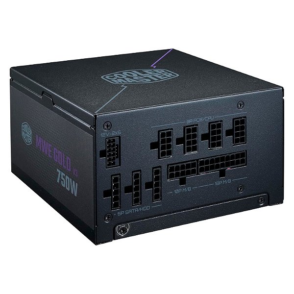 Fonte Cooler Master MWE Bronze 750 V3 MPE-7501-ACAAW-3BUS ATX 750W 80Plus Gold - Preto