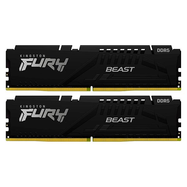 Memória RAM Kingston FURY Beast Black 32GB (2x16GB) DDR5 5200 MHz C40 - KF552C40BBK2-32