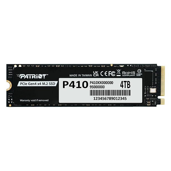 SSD 4TB Patriot P410 M.2 NVMe PCIe 4.0 5000MBs/4800MBs - P410P4TBM28H