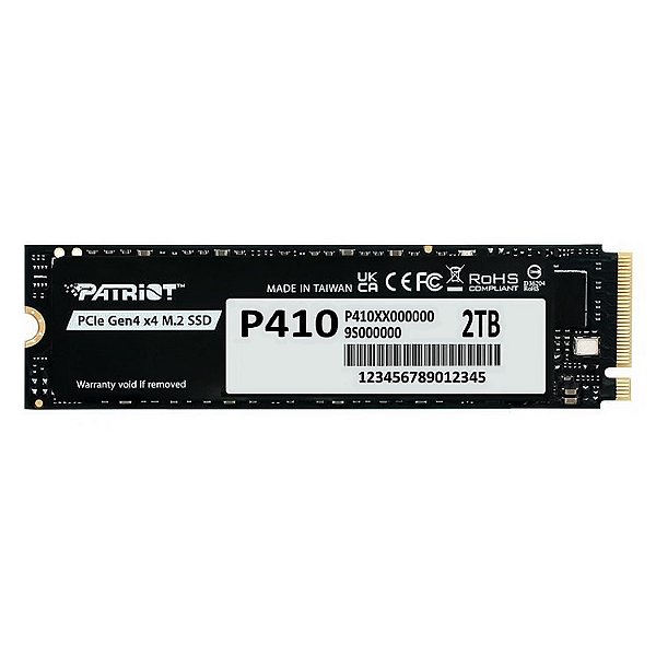 SSD 2TB Patriot P410 M.2 NVMe PCIe 4.0 5000MBs/4800MBs - P410P2TBM28H