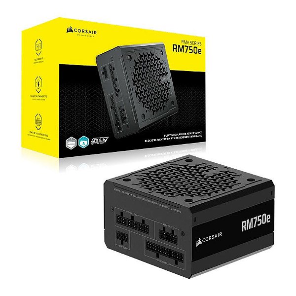 Fonte Corsair RM750E CP-9020295-NA ATX 750W 80 Plus Gold Full Modular - Preto