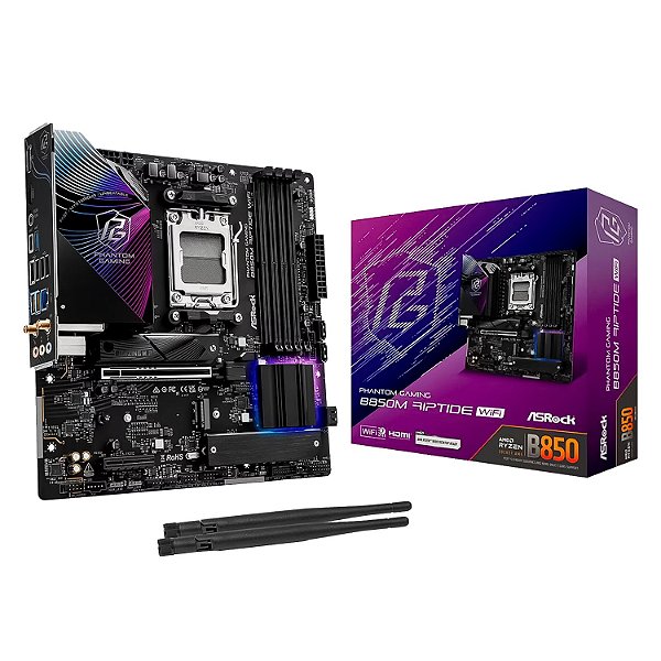 Placa Mãe Asrock B850M Riptide WiFi DDR5 AM5 Micro-ATX