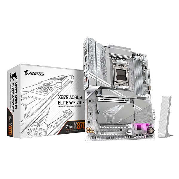 Placa Mãe Gigabyte X870 Aorus Elite WiFi 7 Ice DDR5 AM5 ATX