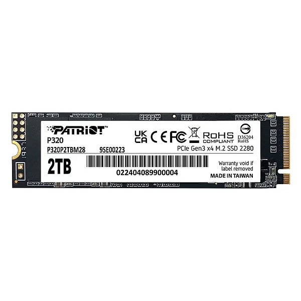 SSD 2TB Patriot P320 M.2 NVMe PCIe 3.0 3000MBs/2200MBs - P320P2TBM28