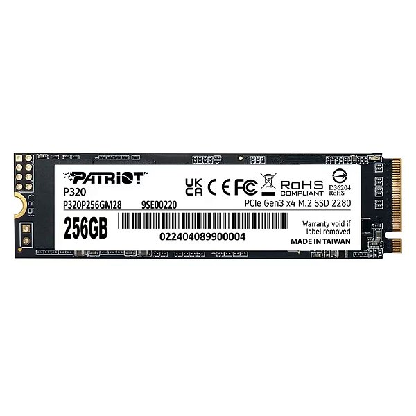 SSD 256GB Patriot P320 M.2 NVMe PCIe 3.0 3000MBs/2200MBs - P320P256GM28
