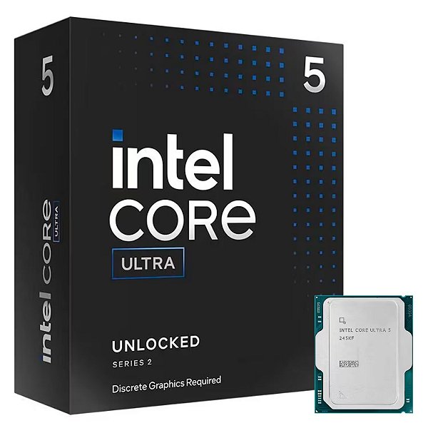 Processador Intel Core Ultra 5 245KF Socket LGA 1851 14 Core 14 Threads 4.2GHz e 5.2GHz Turbo Cache 24MB - BX80768245KF