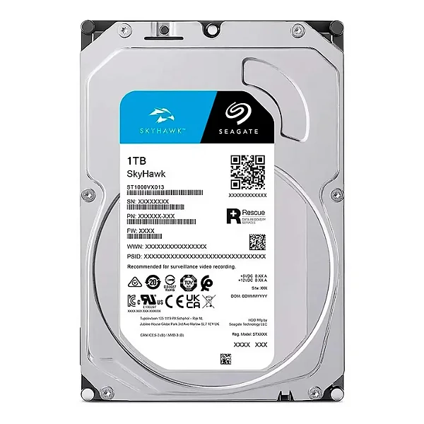 HD Seagate 1TB Skyhawk Surveillance 3.5" SATA 3 5400RPM - ST1000VX013