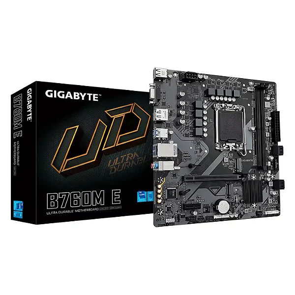 Placa Mãe Gigabyte B760M E DDR5 LGA 1700 Micro-ATX
