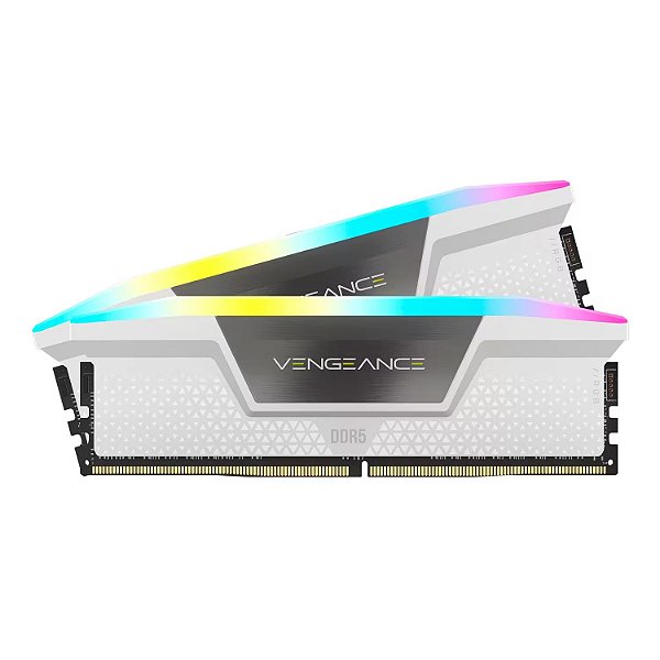 Memória RAM Corsair Vengeance RGB 32GB (2x16GB) DDR5 6000MHz C36 Branca - CMH32GX5M2E6000C36W
