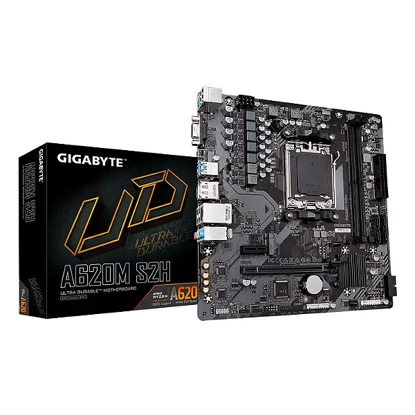 Placa Mãe Gigabyte A620M S2H DDR5 AM5 Micro-ATX