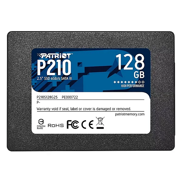 SSD 128GB Patriot P210 SATA 2.5 500MBs/400MBs - P210S128G25