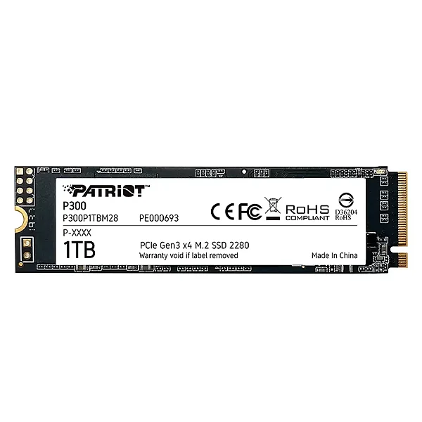 SSD 1TB Patriot P300 M.2 NVMe 2100MBs/1650MBs - P300P1TBM28
