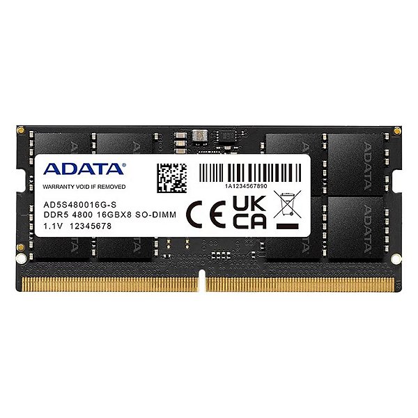 Memória RAM Adata 16GB DDR5 4800MT/s para Notebook - AD5S480016G-S