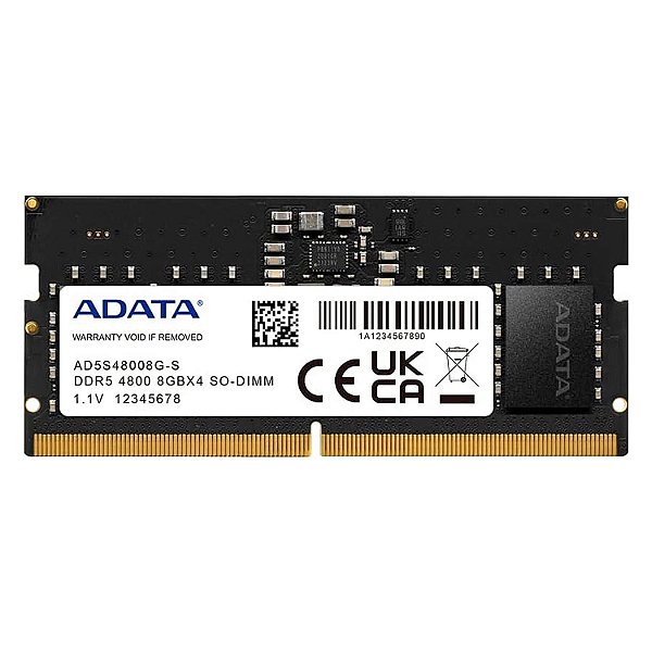 Memória RAM Adata 8GB DDR5 4800MT/s para Notebook - AD5S48008G-S