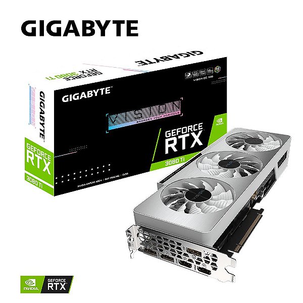 Placa de Vídeo Gigabyte GeForce 3080 Ti Vision OC 12G 12GB GDDR6X 384-bit - GV-N308TVISION OC-12GD