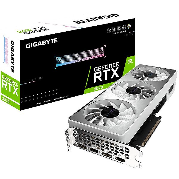 Placa de Vídeo Gigabyte GeForce RTX 3070 VISION OC 8G 8GB GDDR6 256Bits - GV-N3070VISION OC-8GD
