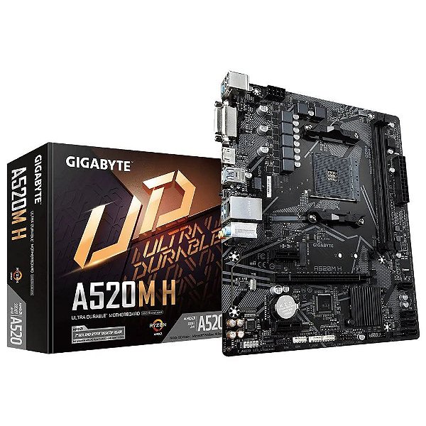 Placa Mãe Gigabyte A520M-H DDR4 AM4 MATX